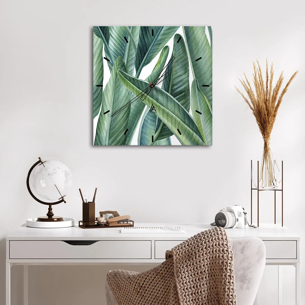 Falióra, Óra - Zöld önmagában - 40x40 cm