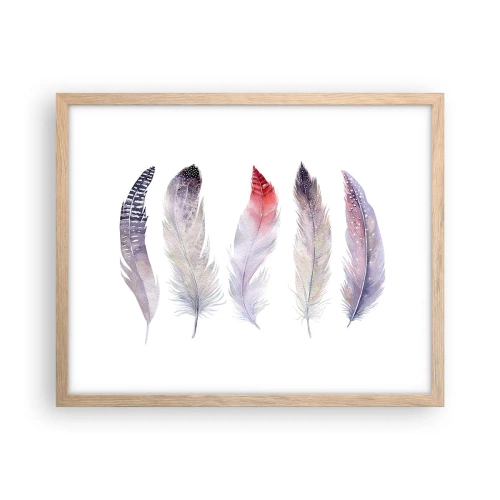 Poszter világos tölgy keretben - Gyengéd, mint a sokszínű köd - 50x40 cm