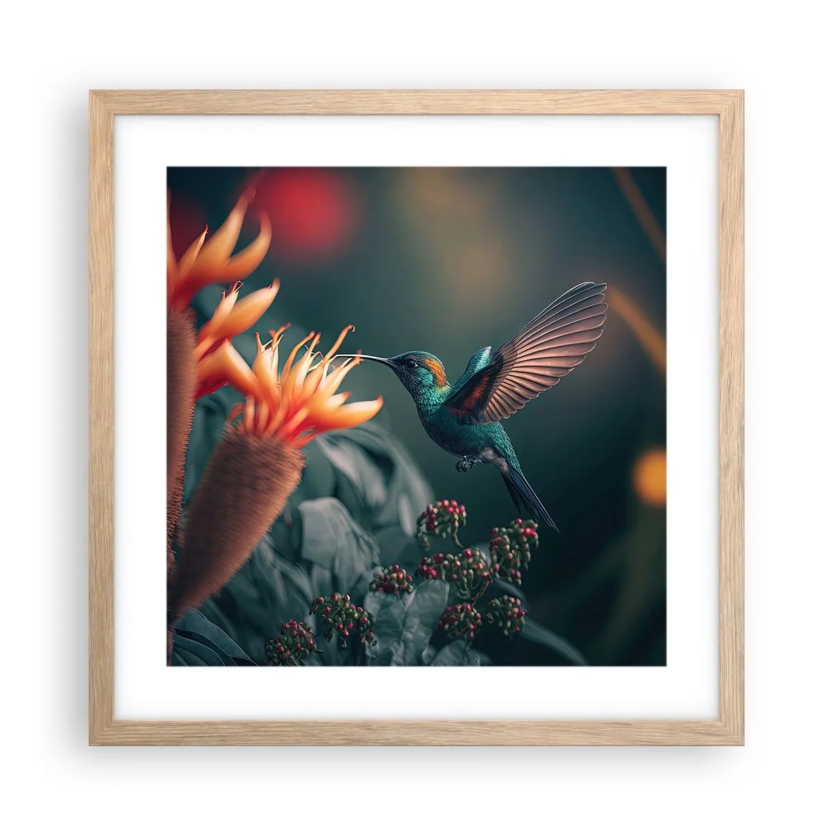 Poszter világos tölgy keretben - Egy igazán színes élet - 40x40 cm