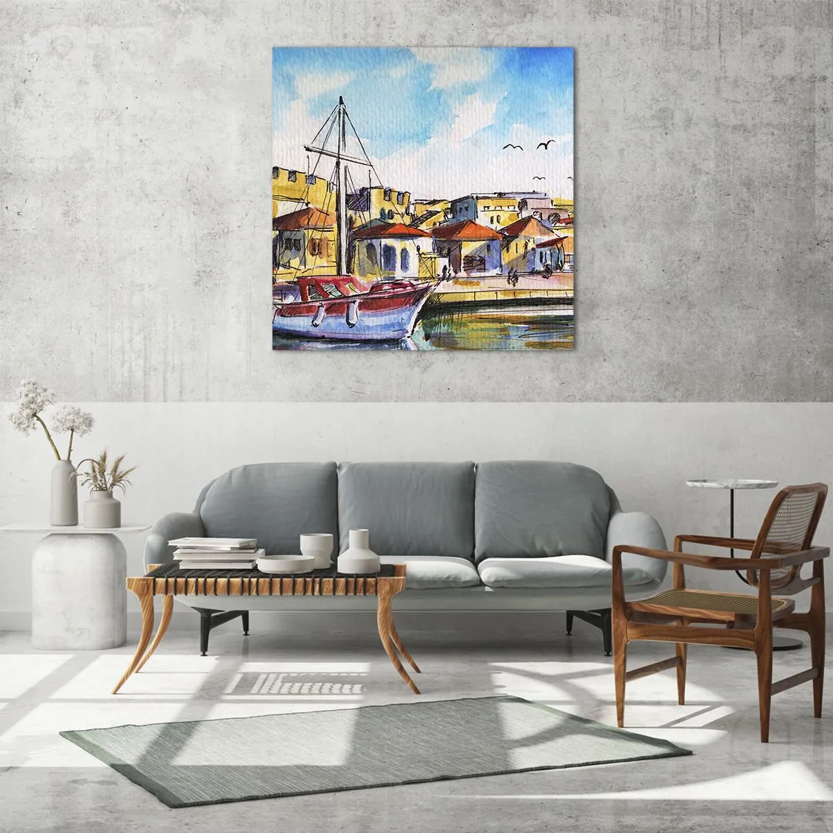 Üveg kép - Szivárványos délután - 70x70 cm