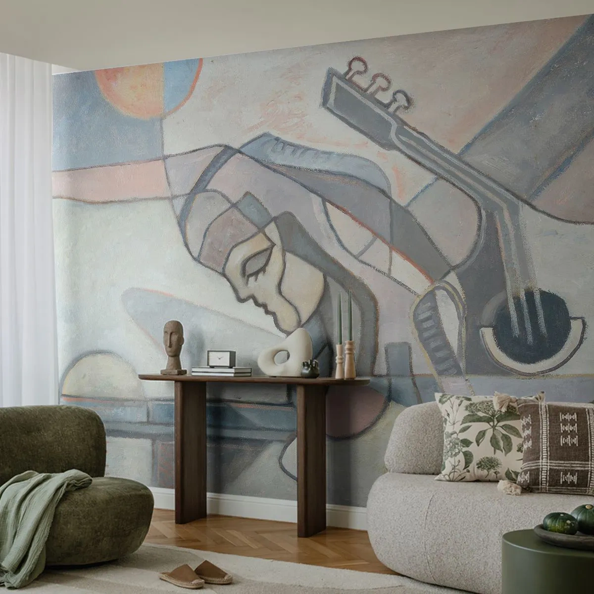 Fotótapéta Premium Sand - A zene erejében - Absztrakció, Kubizmus, Emberek - 250x175 cm