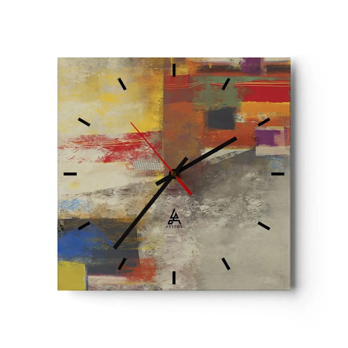 Falióra, Óra - Színgeometria - 30x30 cm