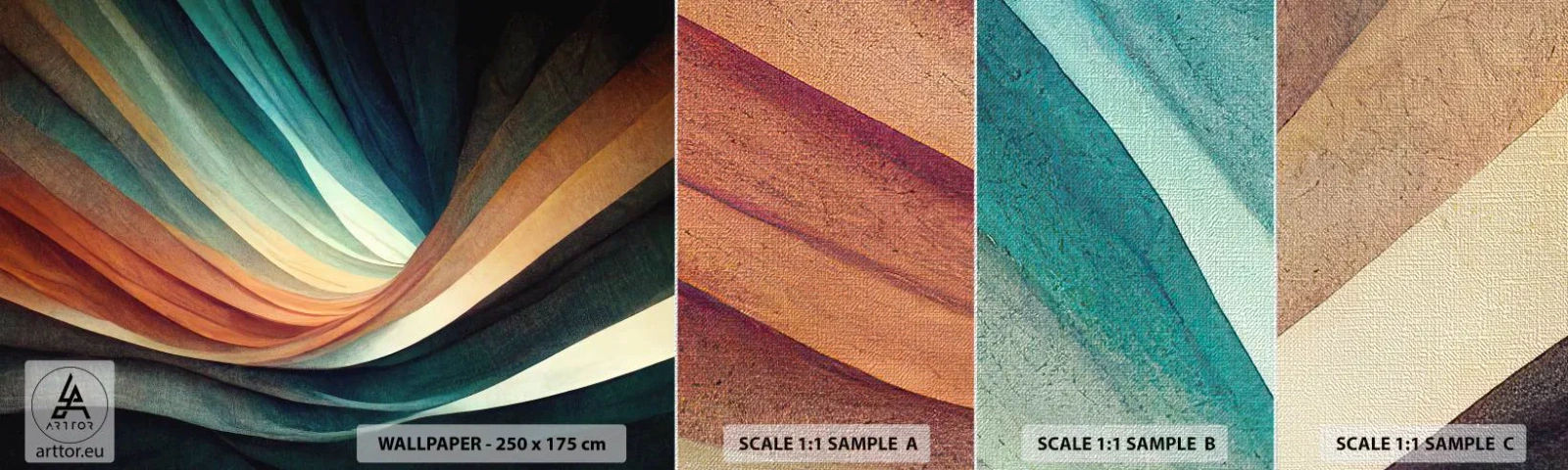 Fotótapéta Minta Premium Canvas - Színekből szőtt - Darab, Absztrakció, Vonalak - 100x30 cm