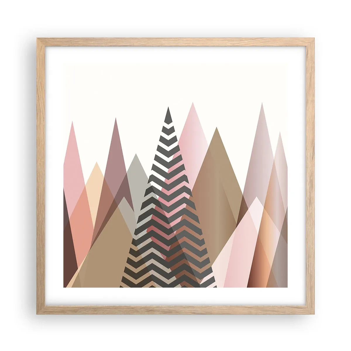 Poszter világos tölgy keretben - Piramis nézet - 50x50 cm