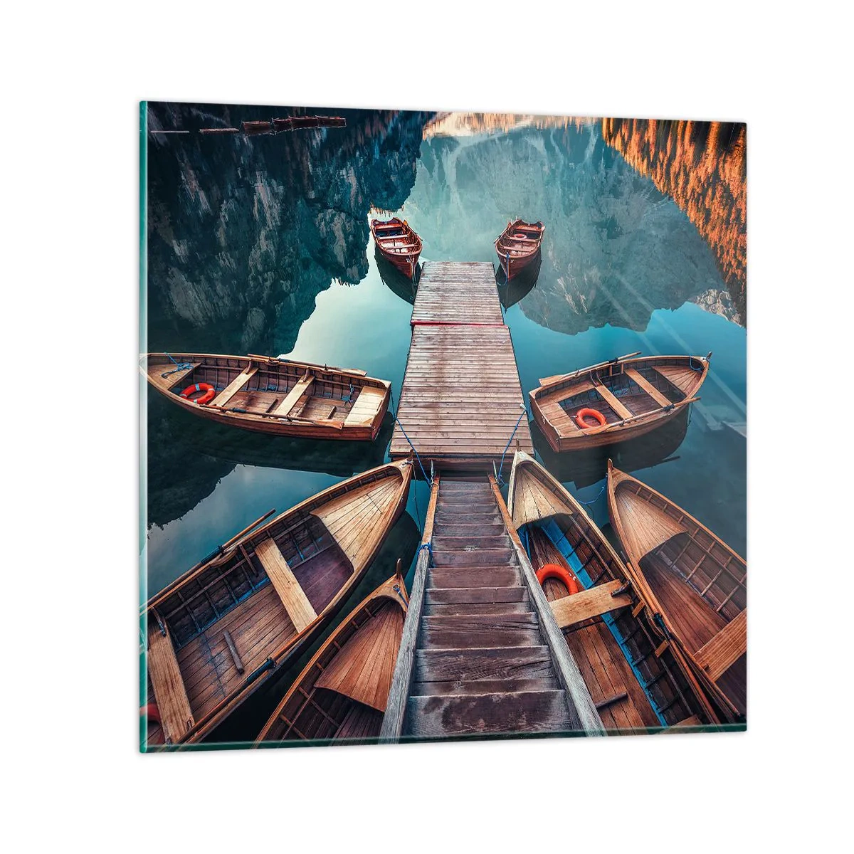 Üveg kép - A kikötőben várok - 70x70 cm