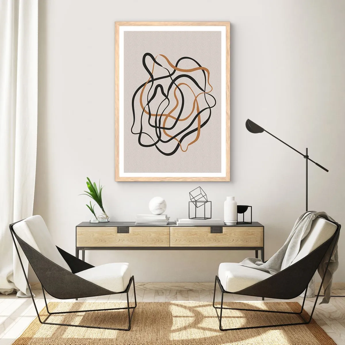Poszter világos tölgy keretben - Minden összezavarodott - 70x100 cm