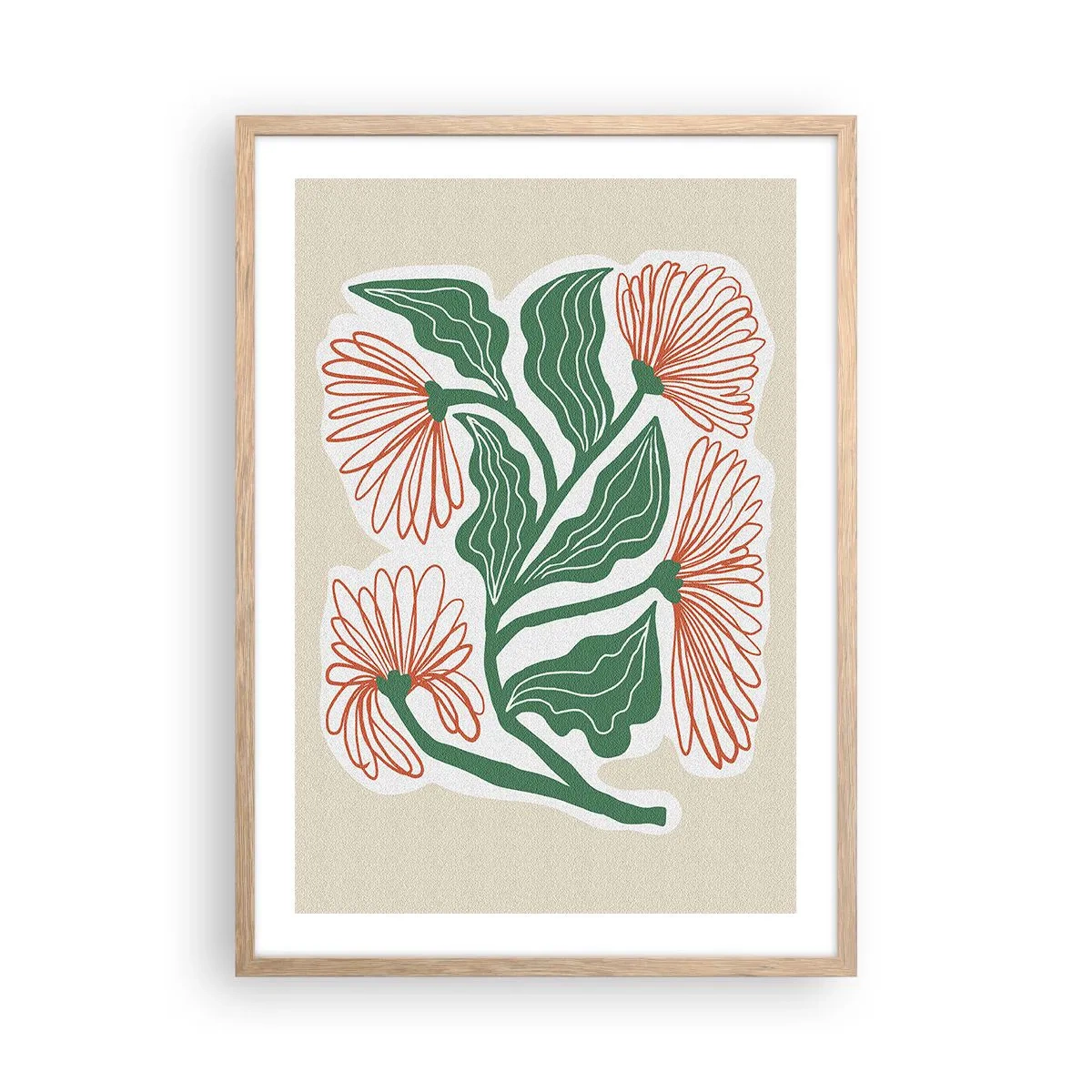 Poszter világos tölgy keretben - Népi és modern - 50x70 cm