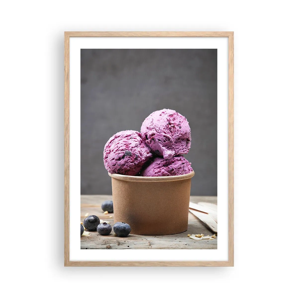 Poszter világos tölgy keretben - Édesség és hűvösség - 50x70 cm