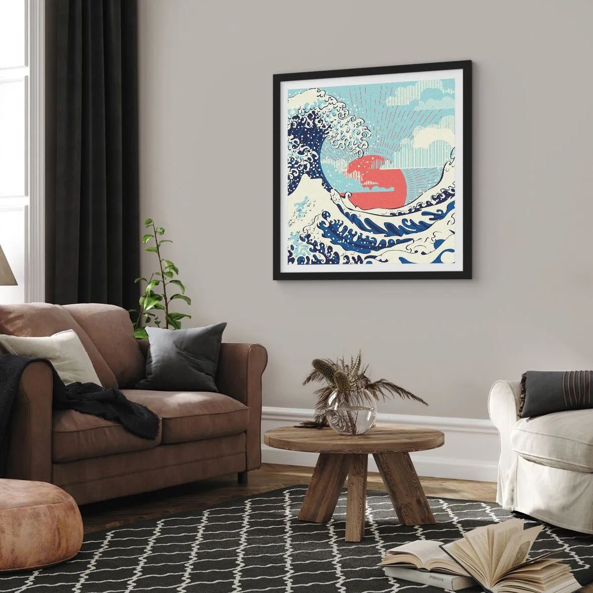 Poszter fehér keretben - Japán inspirációból - 40x40 cm