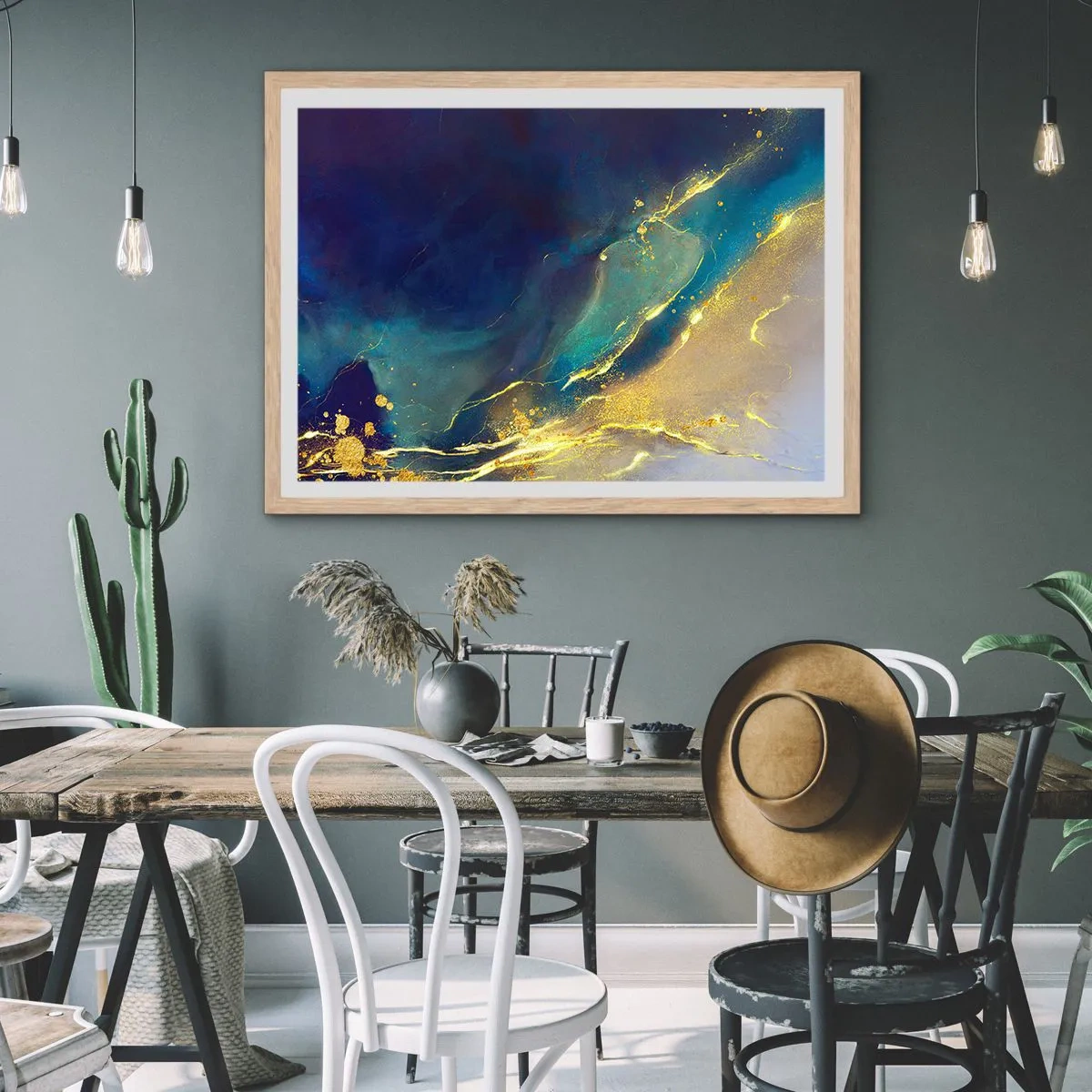 Poszter világos tölgy keretben - Az arany lagúnaövezet - 70x50 cm