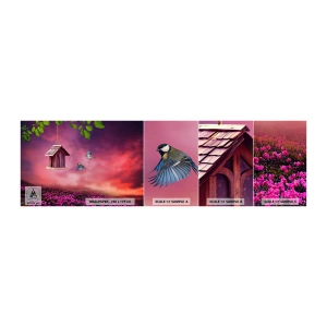 Fotótapéta Minta Standard Eco - Meghívás vacsorára - Tájkép, Virágok, Madárház - 100x30 cm