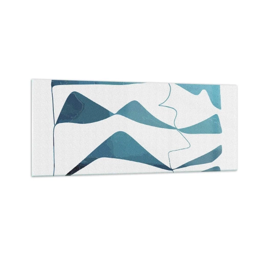 Üveg kép - Absztrakció: egy türkizkék összetétel - 100x40 cm