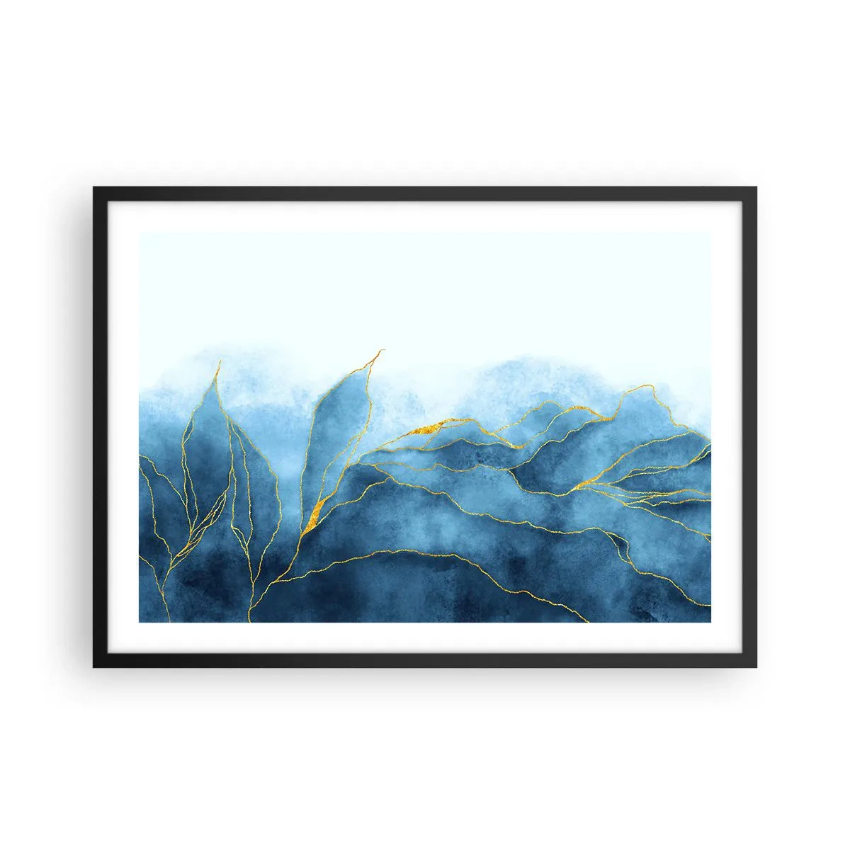 Poszter fehér keretben - Kék aranyban - 70x50 cm
