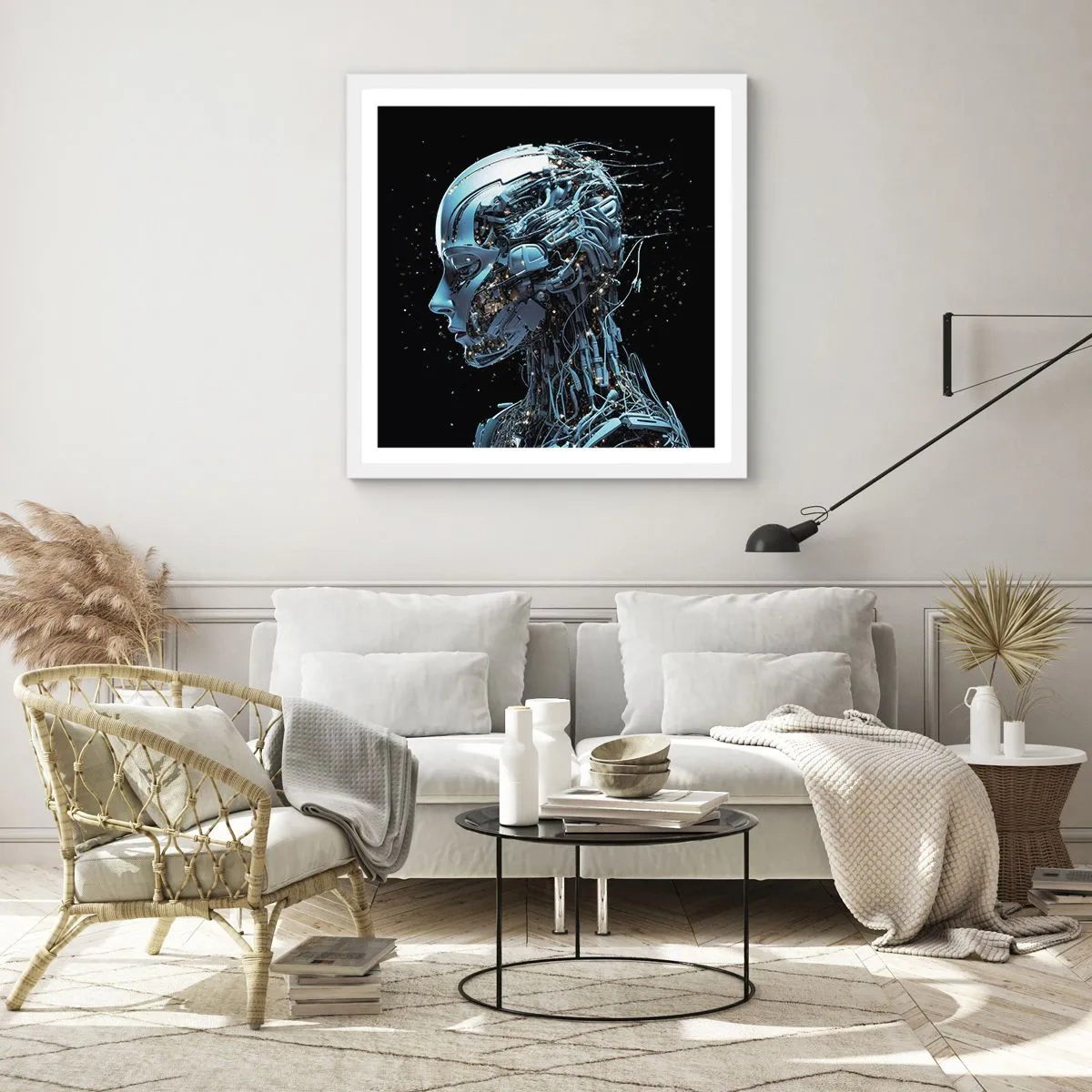 Poszter fekete keretben - A technológia egy nő - 60x60 cm