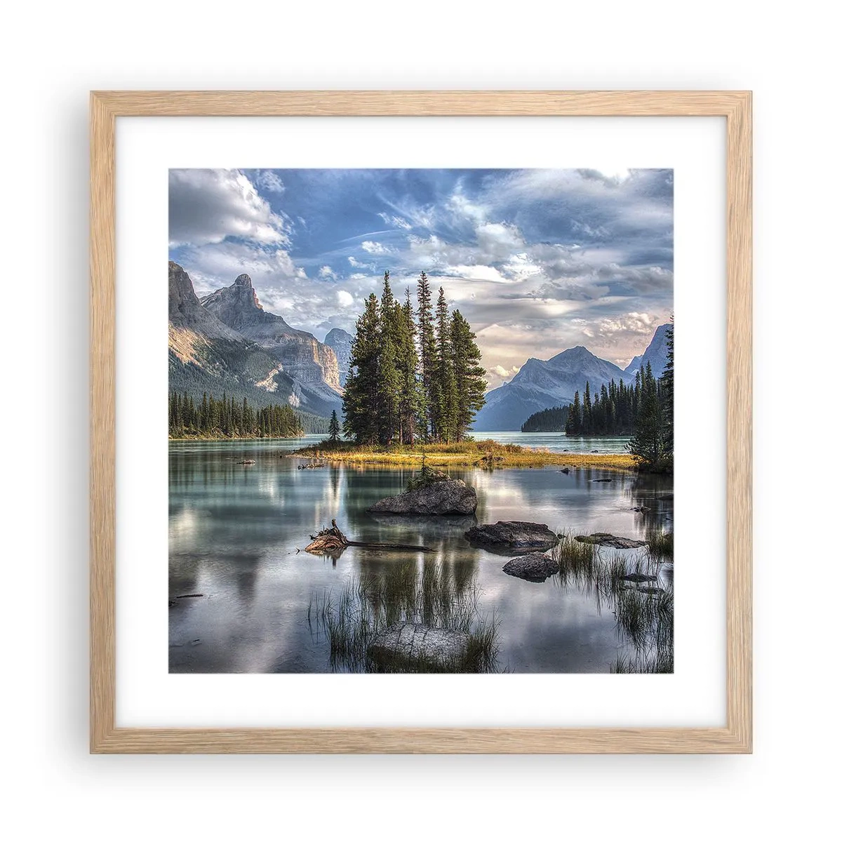 Poszter világos tölgy keretben - A nagy és tiszta víz mellett... - 40x40 cm