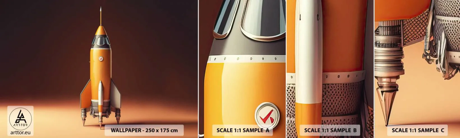 Fotótapéta Minta Standard Eco - Egy álommal kezdődik - Egy űrrakéta, Ceruza, Tudomány - 100x30 cm