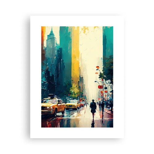 Poszter - New York - itt még az eső is színes. - 30x40 cm