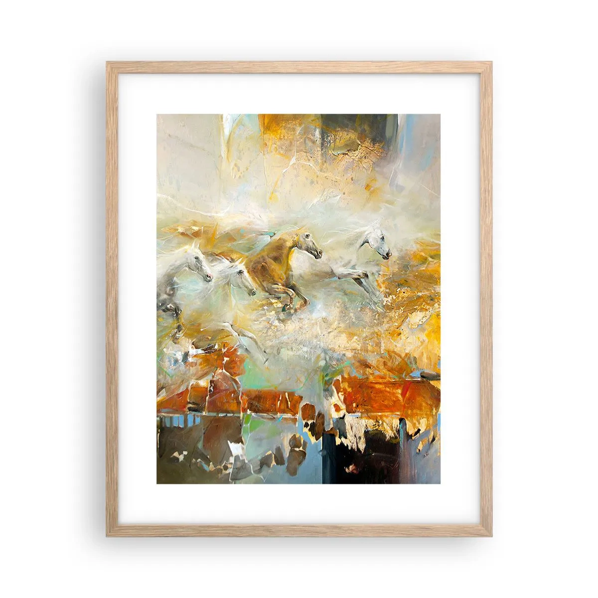 Poszter világos tölgy keretben - Vágta a fényen át - 40x50 cm