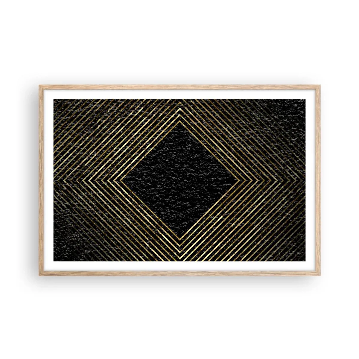 Poszter világos tölgy keretben - Geometria glamour stílusban - 91x61 cm