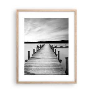 Poszter világos tölgy keretben - A víznyelőnél - békében - 40x50 cm