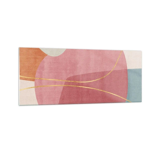 Üveg kép - Pasztell kompozíció aranyszálakkal - 100x40 cm