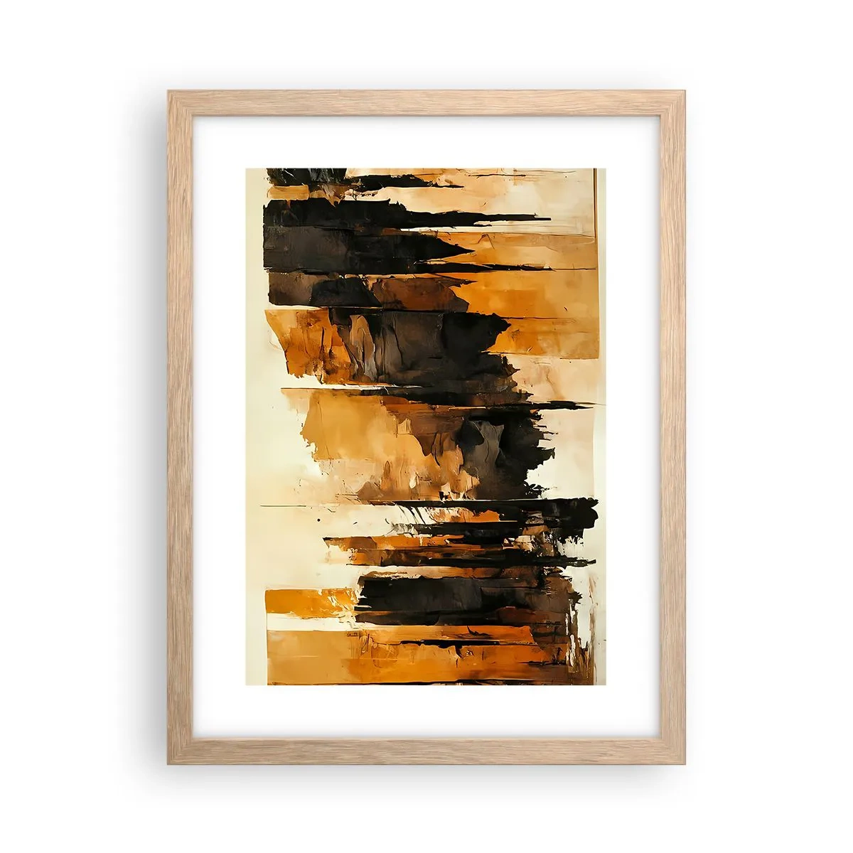 Poszter világos tölgy keretben - A fekete és az arany harmóniája - 30x40 cm
