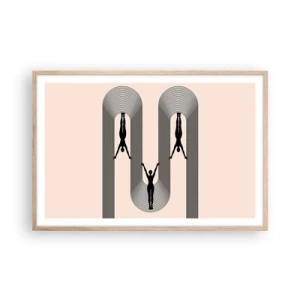 Poszter világos tölgy keretben - Fejjel lefelé - 91x61 cm