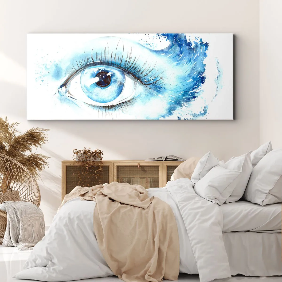 Vászonkép - Elmerülni a tekintet kékjében - 90x30 cm