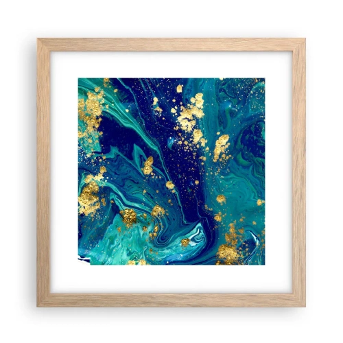 Poszter világos tölgy keretben - Nap pelyhek  - 30x30 cm