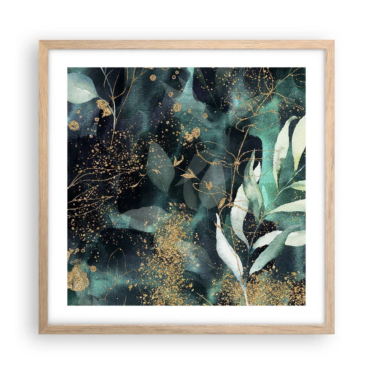 Poszter világos tölgy keretben - Elvarázsolt kert - 50x50 cm