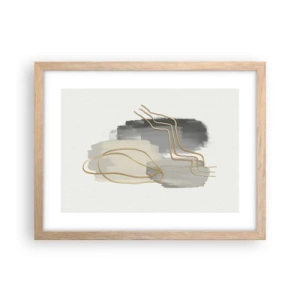 Poszter világos tölgy keretben - Létezés és mozgás - 40x30 cm