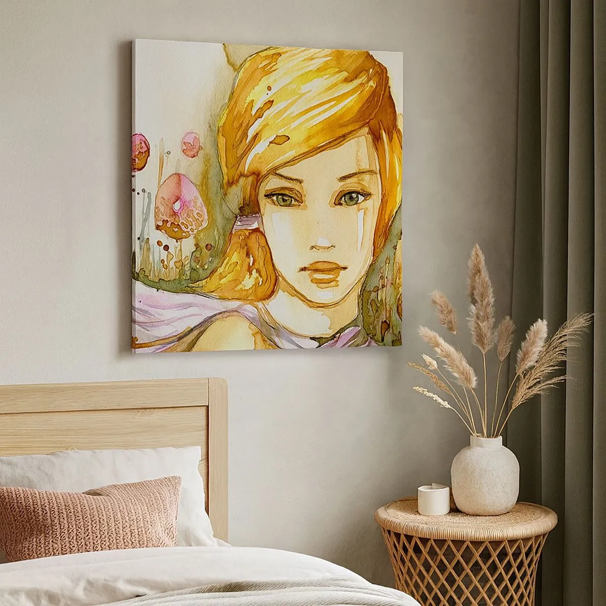 Vászonkép - Smaragd tekintet, amely lecsillapítja a haragot - 30x30 cm