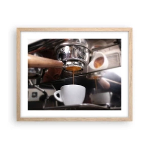 Poszter világos tölgy keretben - A nap egy jó pillanata - 50x40 cm