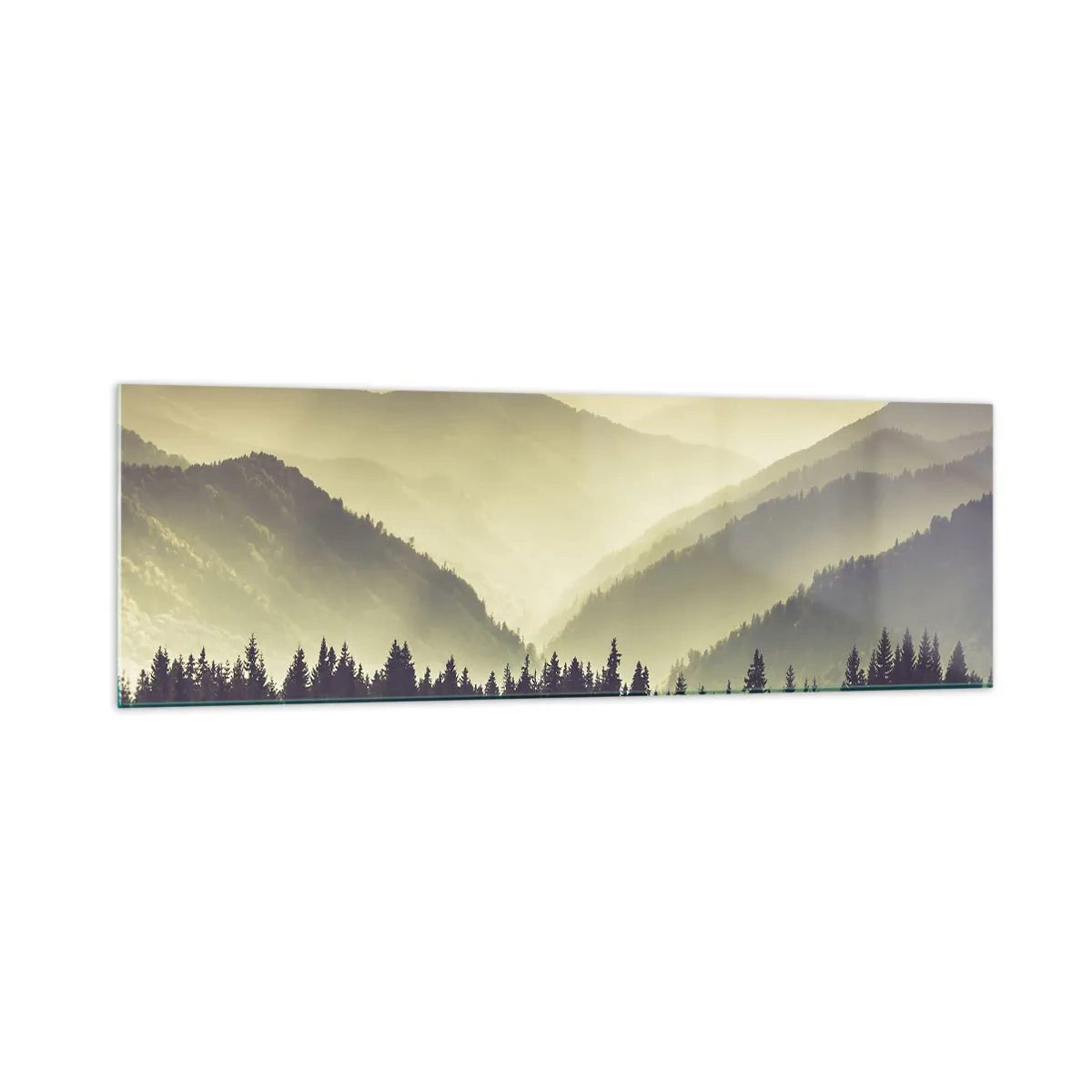 Üveg kép - Hegyeken túl… - 160x50 cm