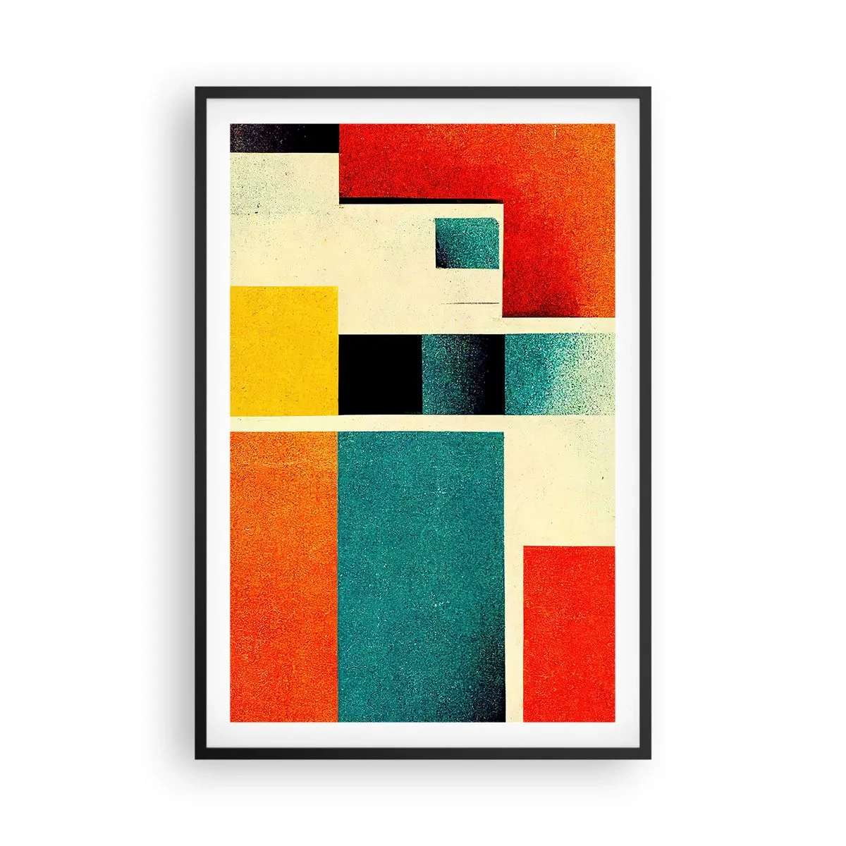 Poszter fehér keretben - Geometrikus absztrakció - jó energia - 61x91 cm