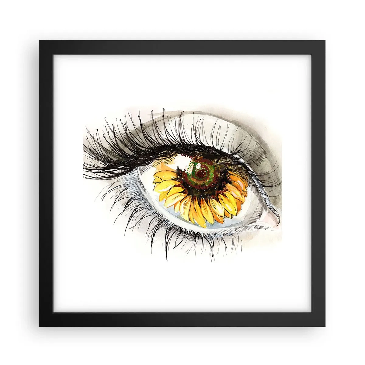 Poszter fehér keretben - Tekintet forró mint a nyár - 30x30 cm