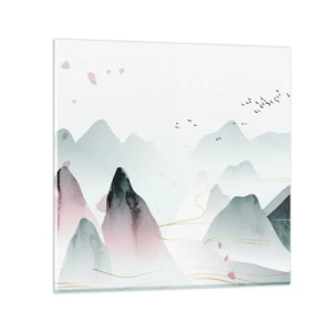 Üveg kép - A csúcsok fölött - 70x70 cm