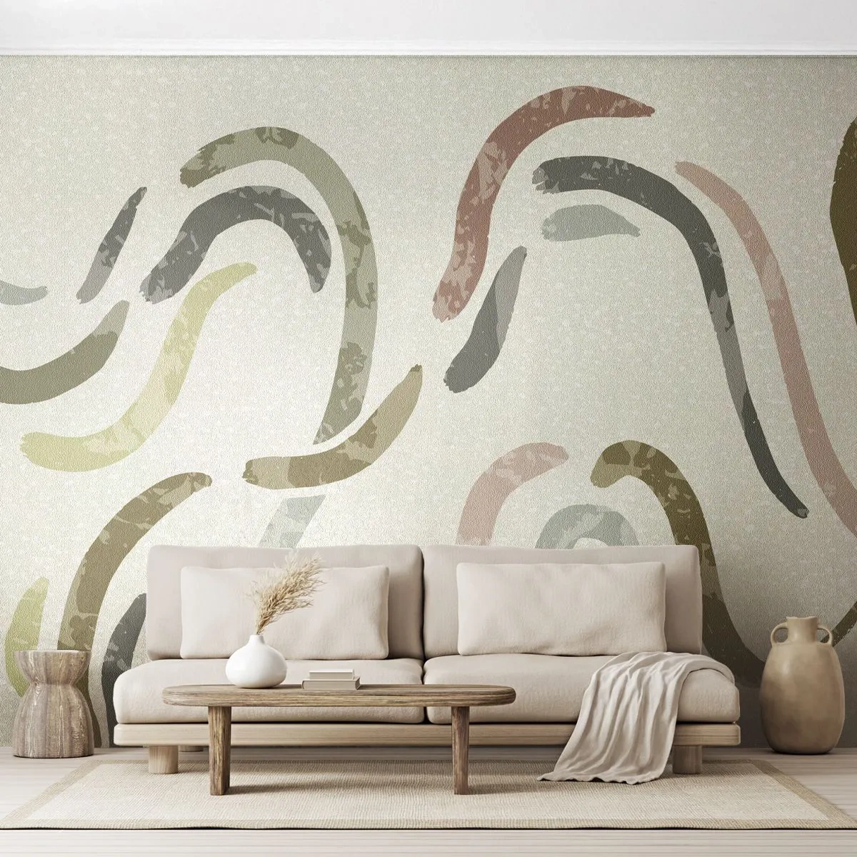 Fotótapéta Premium Sand - Az absztrakció vidám tánca - Pasztell, Minimalista, Fényes - 350x256 cm