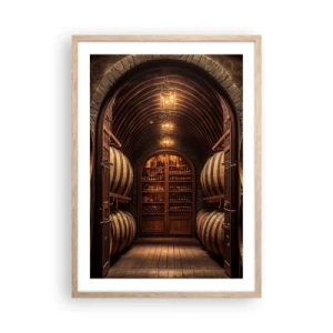 Poszter világos tölgy keretben - Hangulatos pince - 50x70 cm