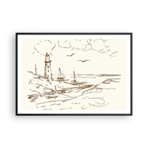 Poszter fehér keretben - A nyár emlékeinek vázlata - 100x70 cm