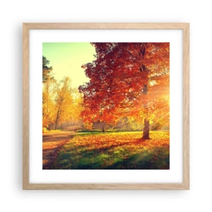 Poszter világos tölgy keretben - A vörös gyönyörű - 40x40 cm