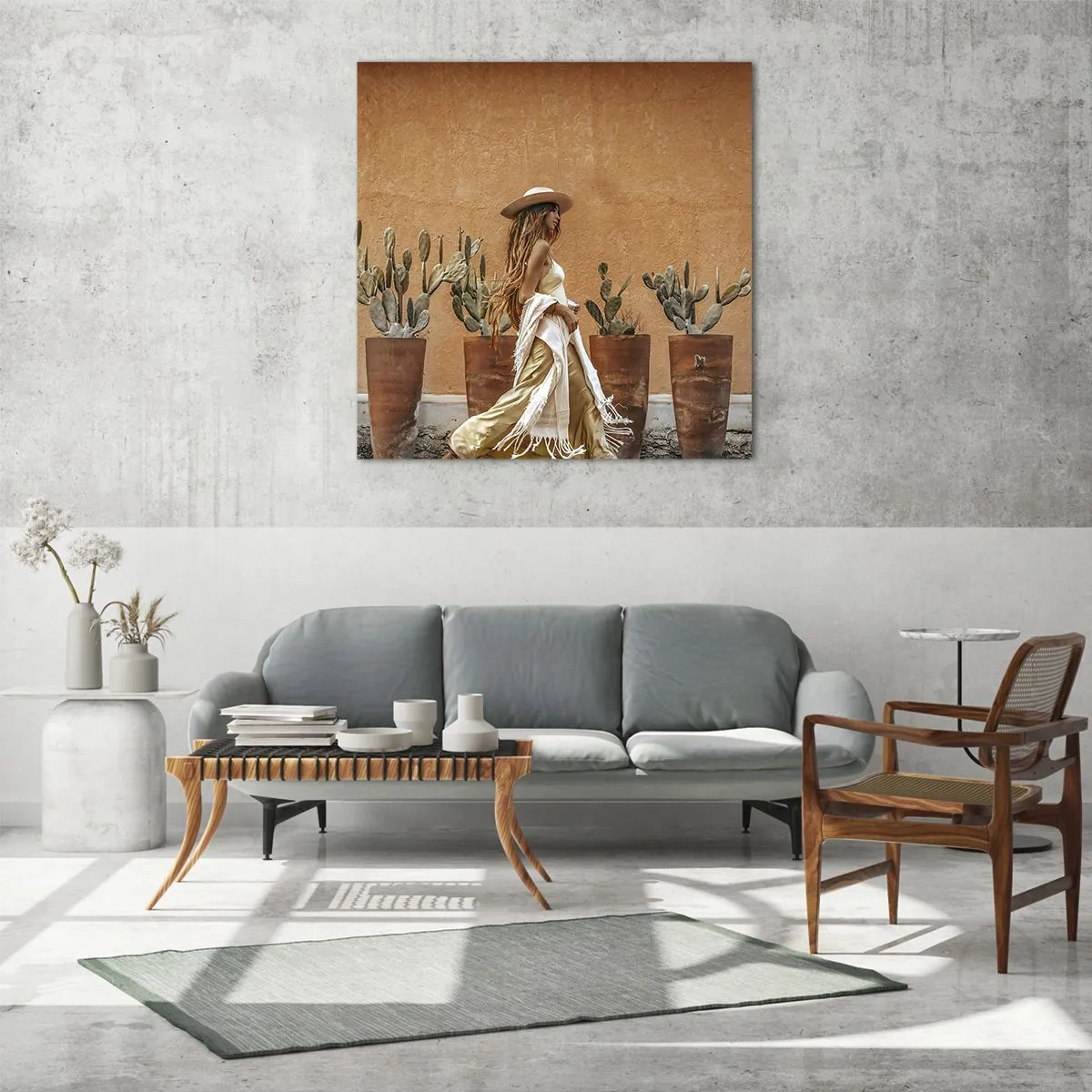 Üveg kép - Hippi stílusban - 70x70 cm