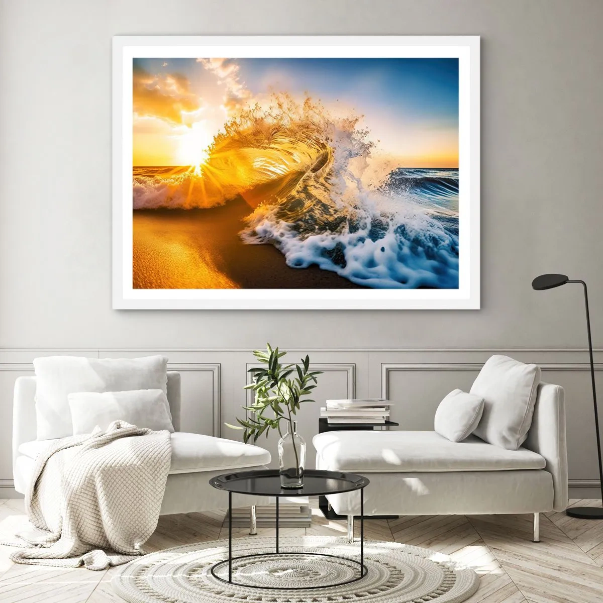 Poszter fekete keretben - Játék a homokban - 91x61 cm