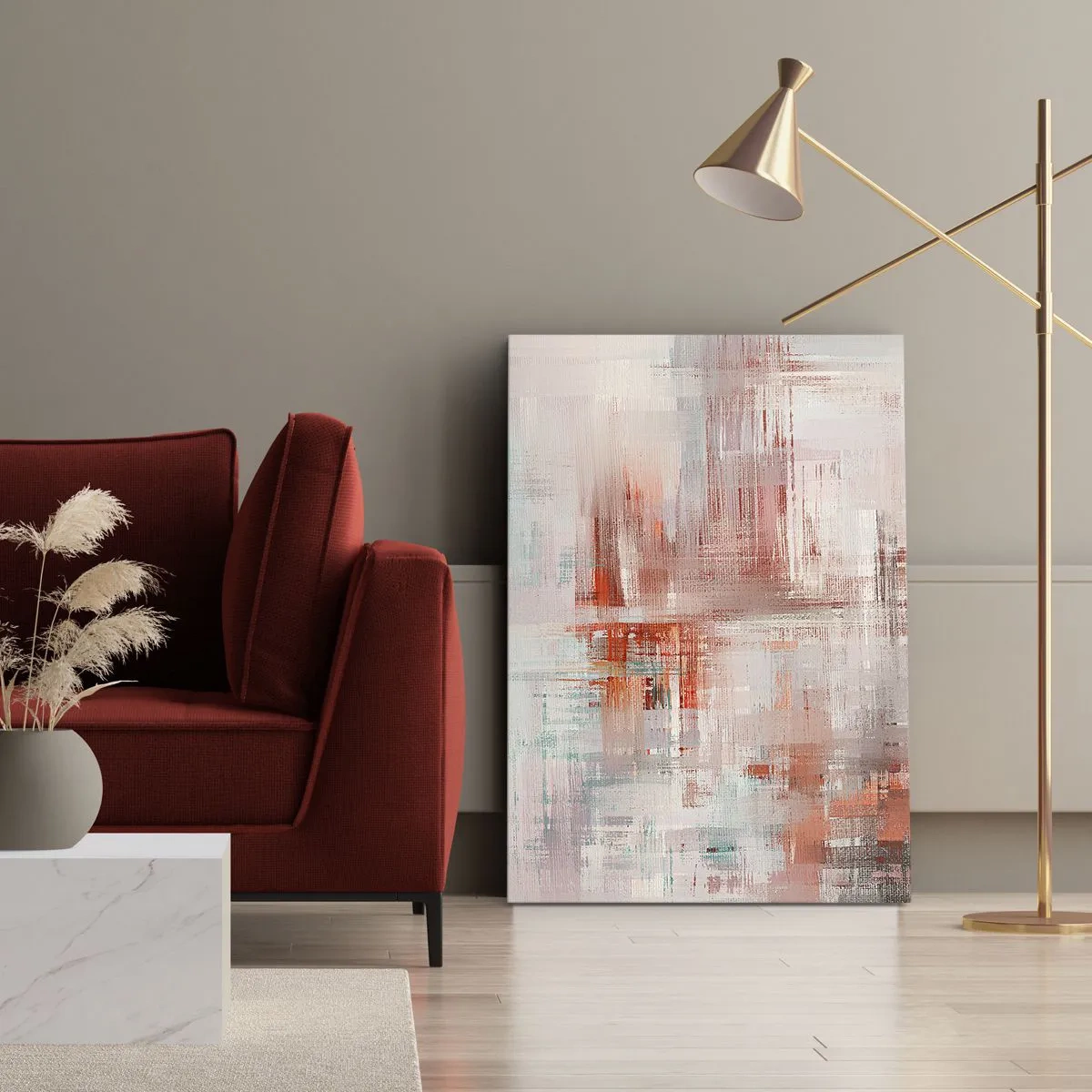 Vászonkép - Ködös. De rózsaszín - 65x120 cm