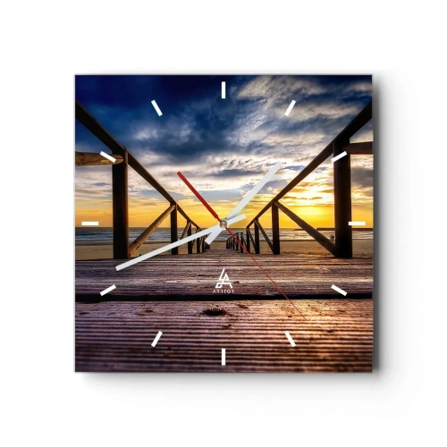 Falióra, Óra - Egyenesen a csendes tengerpartra naplementekor - 30x30 cm