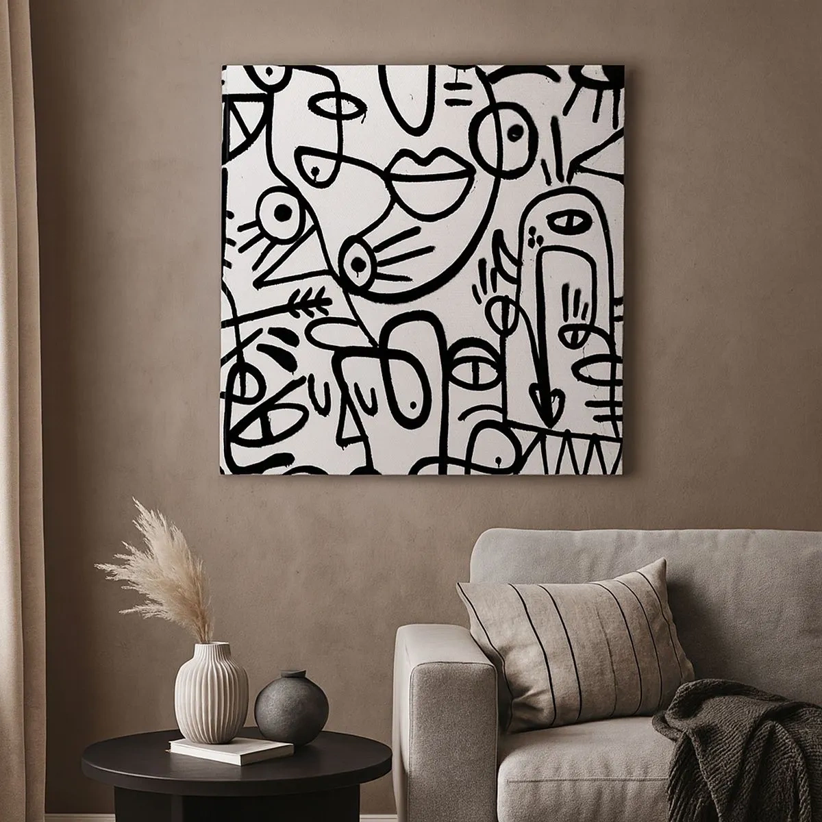 Vászonkép - Arcok és délibábok - 30x30 cm