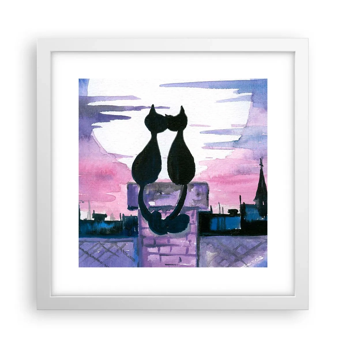 Poszter fekete keretben - Rendez-vous a holdfénynél - 30x30 cm