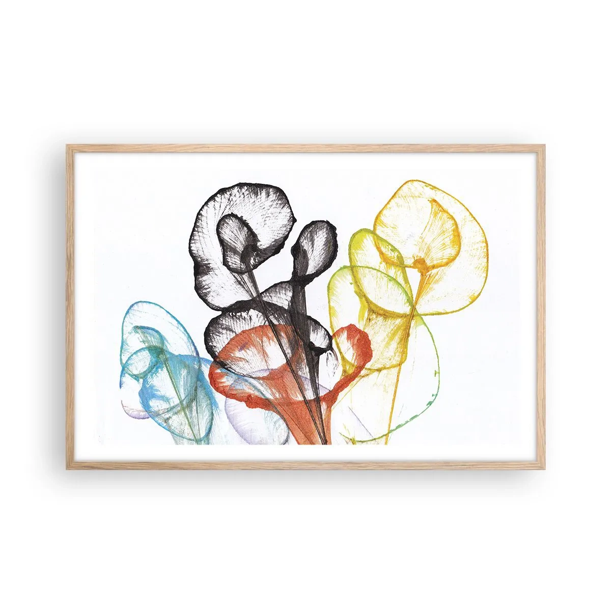 Poszter világos tölgy keretben - Virágok lélekkel - 91x61 cm