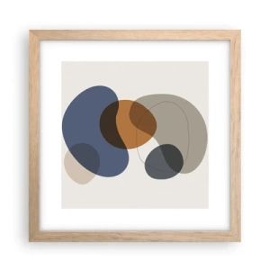 Poszter világos tölgy keretben - Színek cseppjei - 30x30 cm