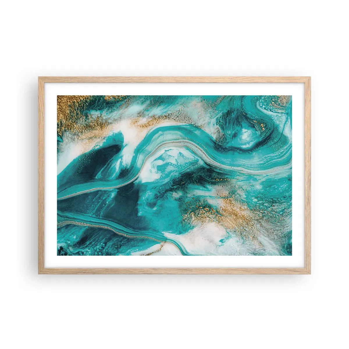 Poszter világos tölgy keretben - Az arany folyó - 70x50 cm